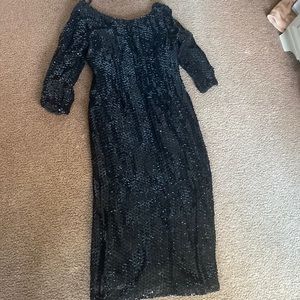 Beaded dress size 14 black in good condition